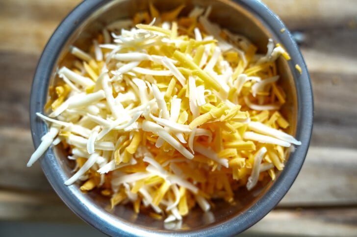 shredded cheese in a bowl
