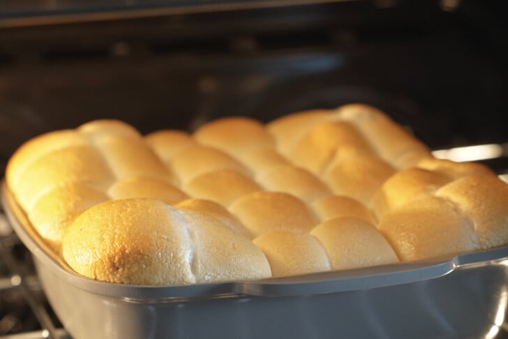 s'mores cookie skillet baking in the oven