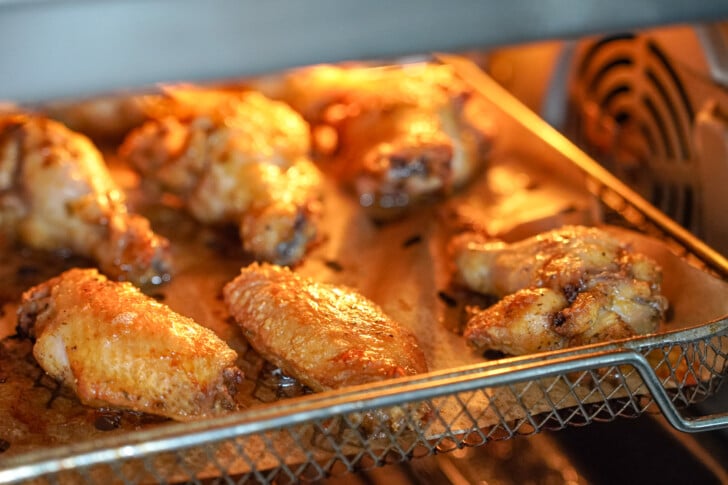 chicken wings in the air fryer cooking