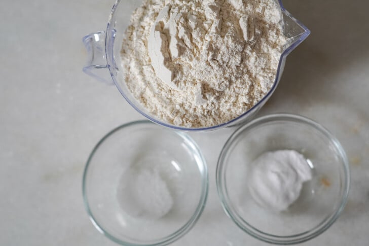 dry ingredients to make brown butter chocolate chip cookies